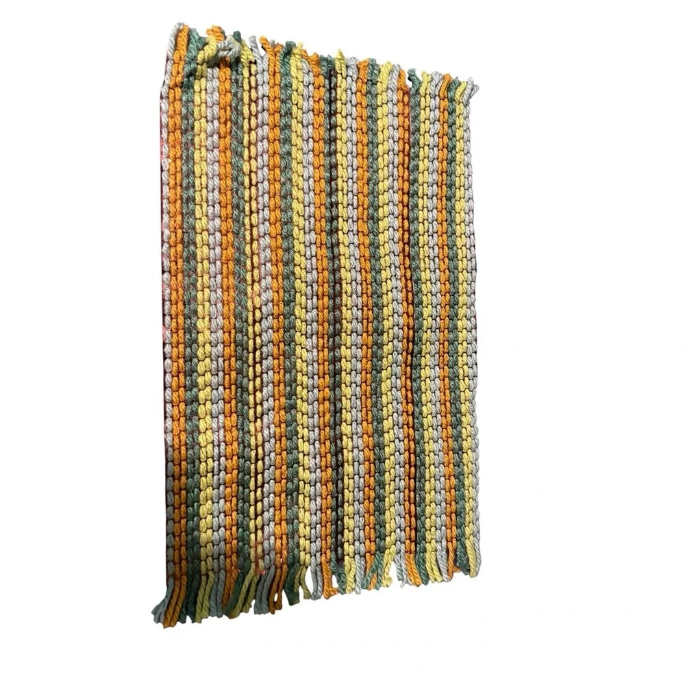 Vintage Woven Placemats Green Orange Retro MCM 12